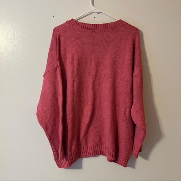 ASOS Women’s Pink Over Sized Fit Crew Neck Scoop Sweater Size 4 - Picture 5 of 7